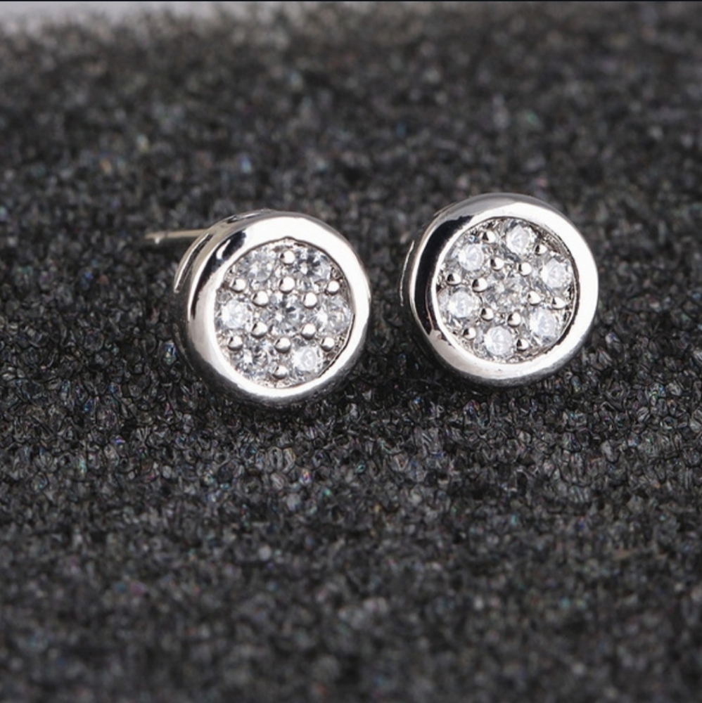 NWT Gold or Silver Natural Druzy Opal Stud Earring - Picture 2 of 6
